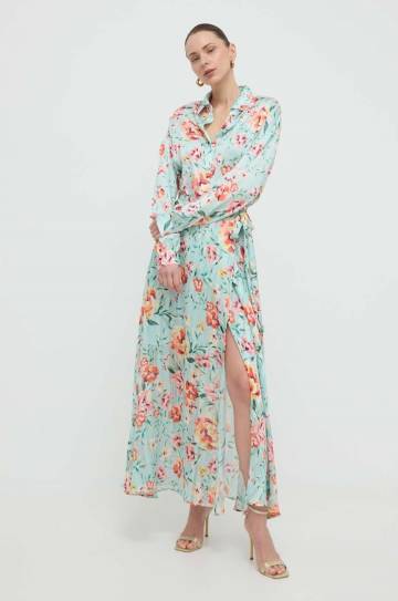 Рубашка Guess женская цвет зелёный relaxed классический воротник Рубашка Guess женская цвет зелёный relaxed классический воротник
