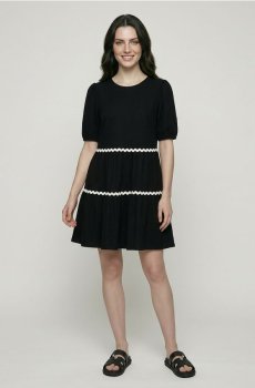 Міні сукня babydoll з віскозою - чорний