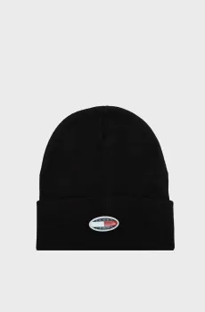 Мужская черная шапка TJM SKATER BOY REGULAR BEANIE Черный ONESIZE Tommy Jeans AM0AM11683