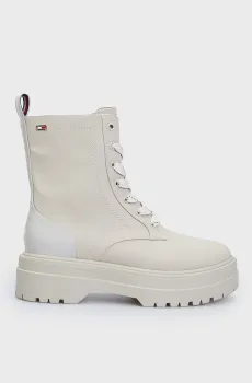 Женские белые ботинки FLAG VENTILE LACE UP BOOT Белый 39 Tommy Hilfiger FW0FW08287