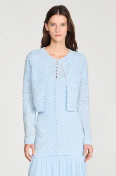 Женский голубой кардиган Голубой M Sandro SFPCA01349_Sky Blue