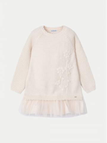 Mayoral Трикотажна сукня 4918 Бежевий Regular Fit Mayoral Трикотажна сукня 4918 Бежевий Regular Fit