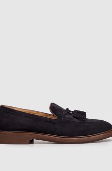 Синие замшевые лоферы
