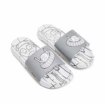 Cropp - Шльопанці з принтом Rick and Morty - білий Cropp - Шльопанці з принтом Rick and Morty - білий