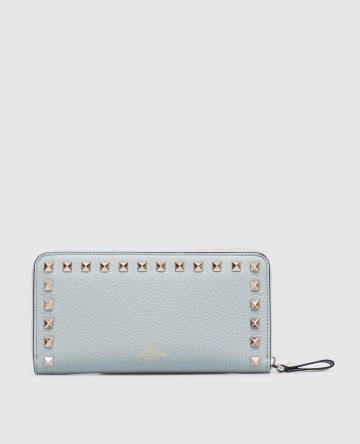 Зеленый кожаный кошелек с пирамидками ROCKSTUD Зеленый кожаный кошелек с пирамидками ROCKSTUD