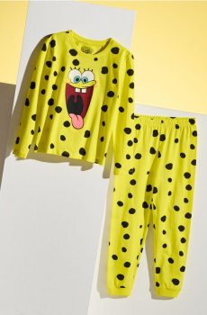 Двокомпонентна бавовняна піжама SpongeBob - жовтий