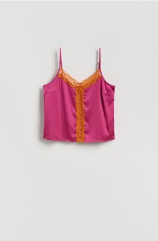 Reserved - Топ із мереживом - фуксія - 825KG-43X