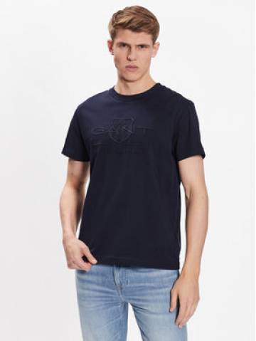 Gant Футболка Tonal Shield 2003140 Cиній Regular Fit Gant Футболка Tonal Shield 2003140 Cиній Regular Fit