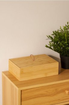 Бамбукова коробка для зберігання з кришкою - бежевий