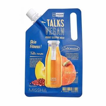 Ночная маска для лица Missha Talks Vegan Squeeze Pocket Sleeping Mask Skin Fitness, 10 г Ночная маска для лица Missha Talks Vegan Squeeze Pocket Sleeping Mask Skin Fitness, 10 г