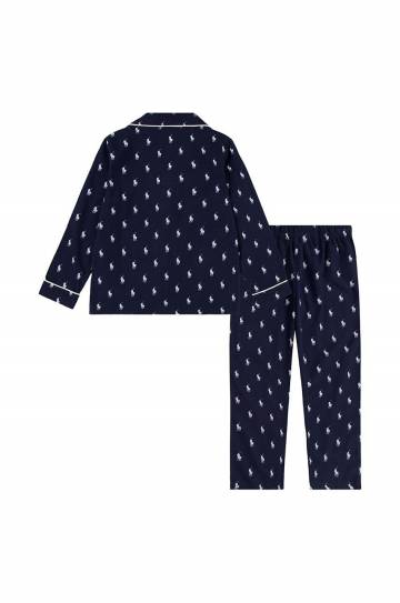 Детская хлопковая пижама Polo Ralph Lauren цвет синий узор Детская хлопковая пижама Polo Ralph Lauren цвет синий узор