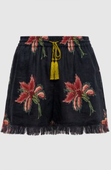 Черные шорты из льна