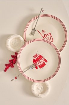 Тарілки з різдвяним мотивом набір 2 шт. - білий