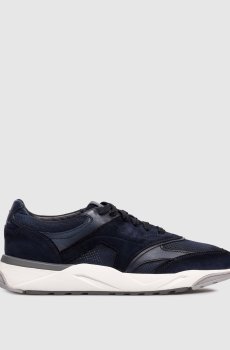 Синие замшевые кроссовки с перфорацией