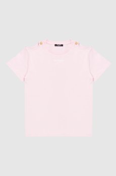 Детская розовая футболка с логотипом