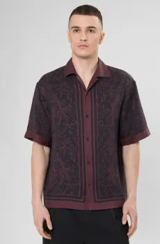 Мужская черная рубашка с узором Черный M HUGO 50555778;249