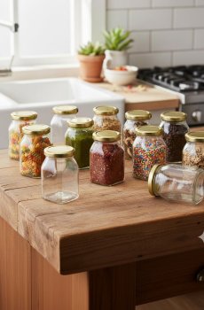 1ST TIME Transparent 2026 Glass Dishwasher Safe Jar Container