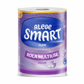 Бумажные полотенца SMART Classic Decore 2-слойные, 190 отрывов, 1 рулон Бумажные полотенца SMART Classic Decore 2-слойные, 190 отрывов, 1 рулон