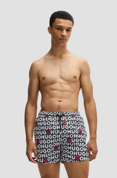 Мужские черные плавательные шорты с узором Черный S HUGO 50535412;001
