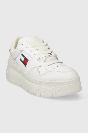 Кроссовки Tommy Jeans TJW RETRO BASKET FLATFORM ESS цвет белый EN0EN02506 Кроссовки Tommy Jeans TJW RETRO BASKET FLATFORM ESS цвет белый EN0EN02506