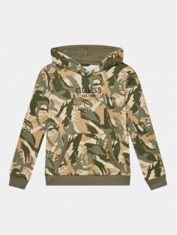 Guess Світшот Hooded Ls L4RQ05 KA6R3 Хакі Regular Fit Guess Світшот Hooded Ls L4RQ05 KA6R3 Хакі Regular Fit