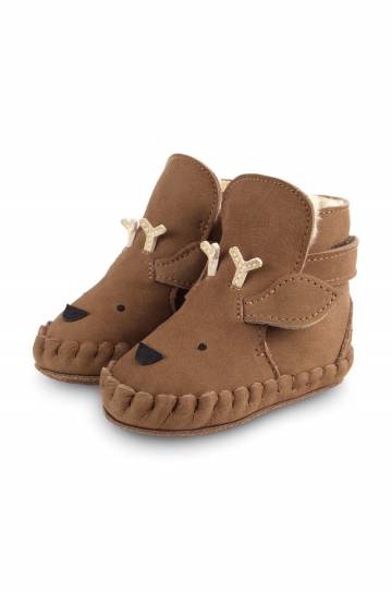 Кожаные кроссовки для младенцев Donsje Kapi Special Booties Stag цвет коричневый 1028303 Кожаные кроссовки для младенцев Donsje Kapi Special Booties Stag цвет коричневый 1028303