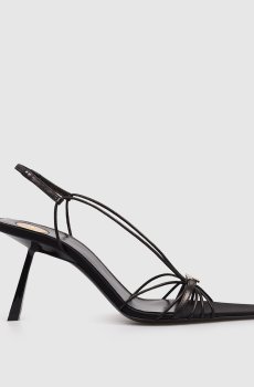 Черные кожаные босоножки JERRY