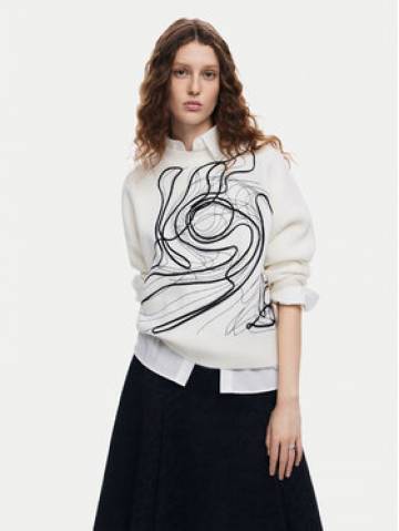 Desigual Светр Montpellier Lacroix 24WWJF55 Білий Loose Fit Desigual Светр Montpellier Lacroix 24WWJF55 Білий Loose Fit