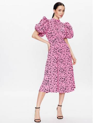 ROTATE Коктейльна сукня Fine Jacquard RT2481 Рожевий Regular Fit