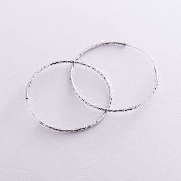 Серьги - кольца в серебре (5.3 см) 122956 Серьги - кольца в серебре (5.3 см) 122956