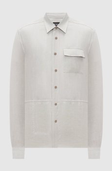 Серая рубашка из льна