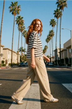 Бавовняна футболка в смужку - різнобарвний