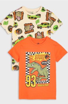 Бавовняні футболки з принтом Jurassic Park - різнобарвний