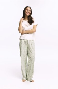 Reserved - Бавовняний піжамний комплект - блідо-зелений - 114HQ-07X