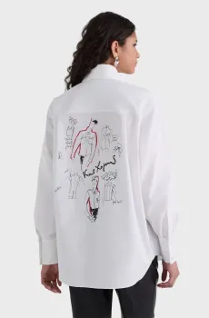 Женская белая рубашка KARL SERIES Белый 44 Karl Lagerfeld A3W11040
