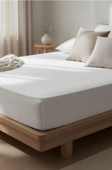 Бавовняне трикотажне простирадло з еластичною гумкою - сірий