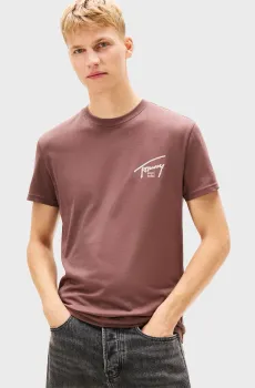 Мужская коричневая футболка REG SIGN Коричневый S Tommy Jeans DM0DM22320