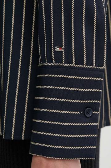 Рубашка Tommy Hilfiger женская цвет синий relaxed классический воротник WW0WW43064 Рубашка Tommy Hilfiger женская цвет синий relaxed классический воротник WW0WW43064
