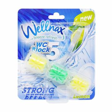 Туалетный блок Wellnax Strong Effect Лимон, 57 г Туалетный блок Wellnax Strong Effect Лимон, 57 г