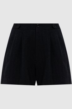 Черные шорты из шерсти в узор