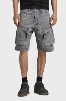 Мужские серые джинсовые шорты Denim Cargo Loose Серый 29 G-Star RAW D24442,D537