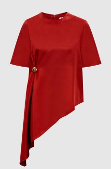 Терракотовая асимметричная блуза MADEA из шелка