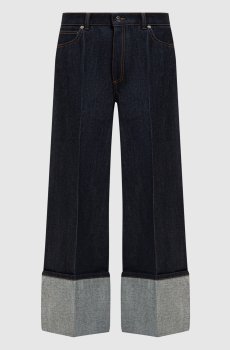 Темно-синие джинсы с отворотами