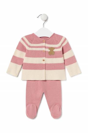 Детский хлопковый комплект Tous Tricot цвет розовый Tricot.2101