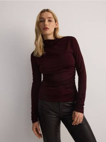 Reserved - LADIES` BLOUSE - буряковий - 054FA-83X Reserved - LADIES` BLOUSE - буряковий - 054FA-83X
