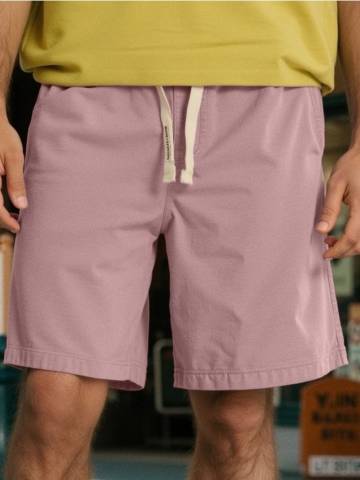 Джинсові шорти з потертостями - пастельний рожевий