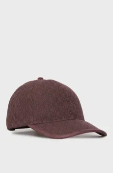 Женская бордовая кепка с узором EMBLEM PRINT Бордовый ONESIZE Calvin Klein LV04F5036G