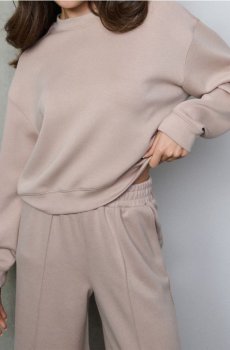 Кофта з круглим вирізом - бежевий