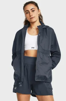 Женская темно-серая ветровка UA Run Trail Jacket-GRY Серый XS Under Armour 1383358-044