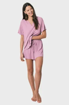 Женская сиреневая пижама (футболка, шорты) Сиреневый L womensecret 4753107